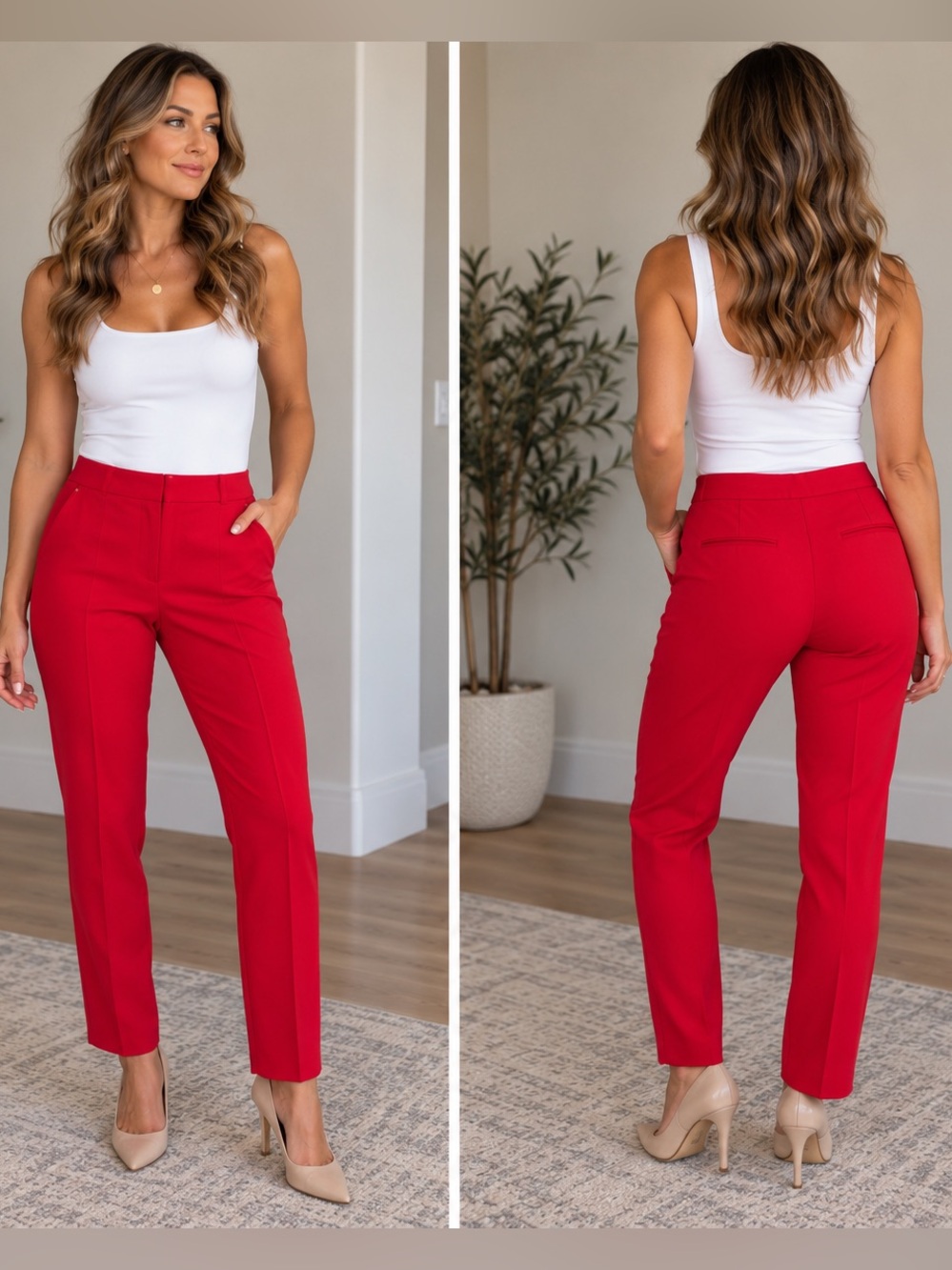 Dana Buchman Skinny Pants in Red Size 12